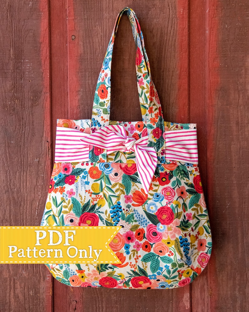 Knotty Bag PDF Pattern, Sewing Pattern, PDF Sewing Patterns, Instant Download, Handmade Purse Bag, Catch All Handbag, Tote image 1