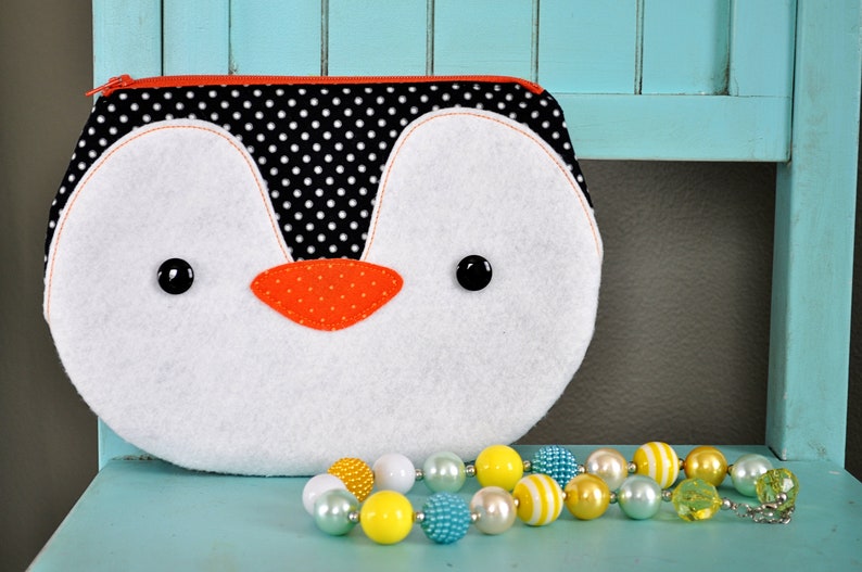 Bird or Penguin Zippy Critter PDF Pattern, Sewing Pattern, PDF Sewing Pattern, Handmade Sewn Gift Idea, Instant Download, Cute Zipper Pouch image 8