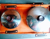 Set of 2 Presto Pride copper clad casserole dishes saucepans like Farberware revereware stainless steel dutch oven