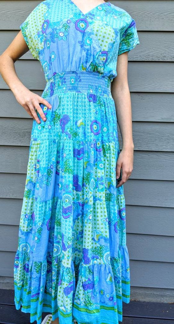 Vintage Phool boho chic beach dress paisley flora… - image 2