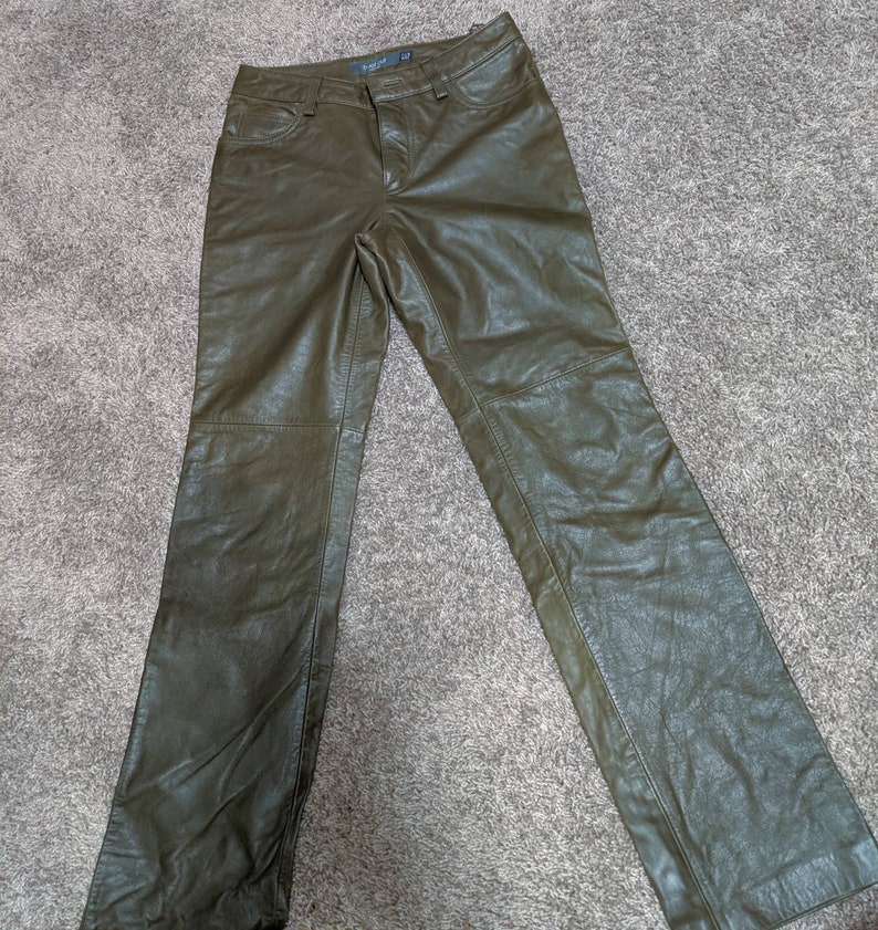 olive green leather pants