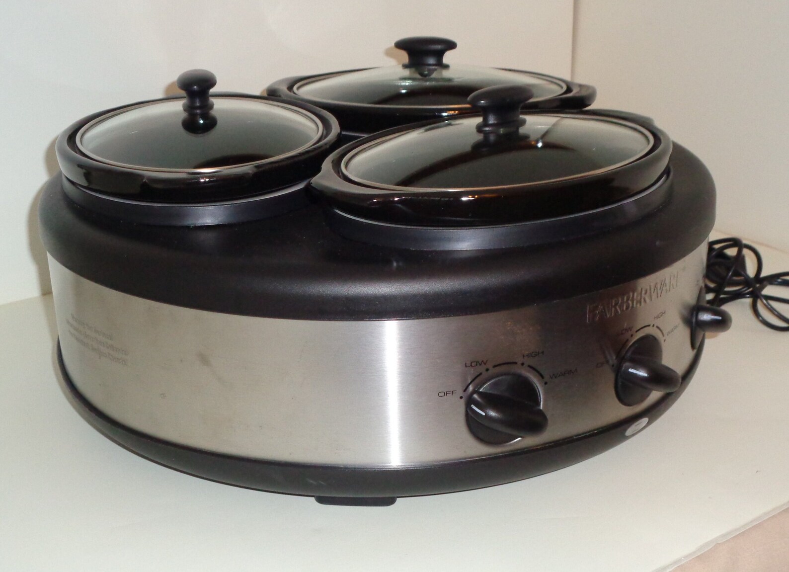 GE Farberware 3 Crock 1.5 Quart Round Slow Cooker Barely Etsy