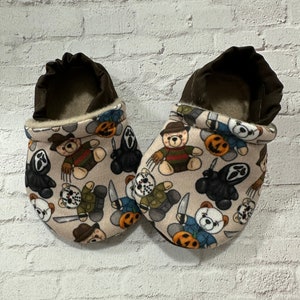 Horror themed baby moccs