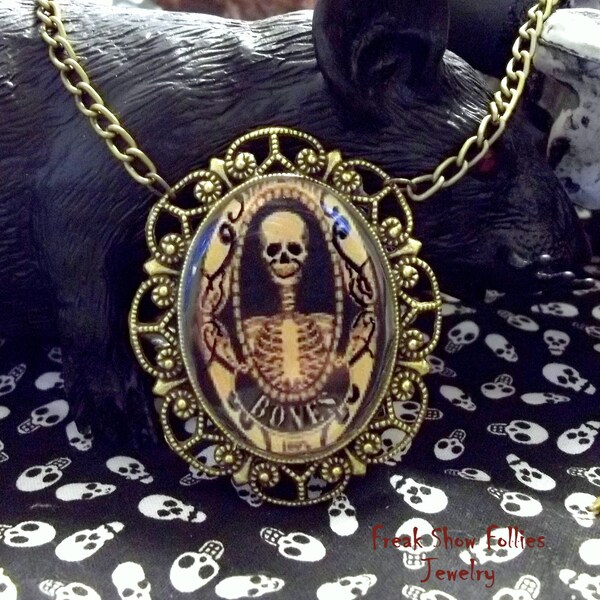 Skeleton Cameo Necklace