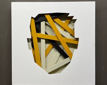 Pensées dans ma tête - Beige, marron et moutarde
