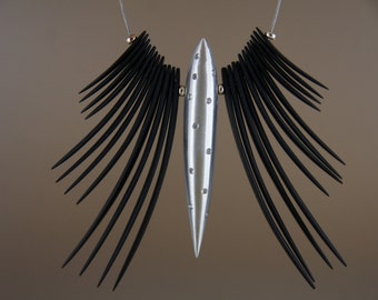 Angel Ebony and Aluminum Necklace