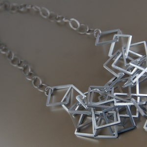 Multiple Squares Aluminum Necklace image 1