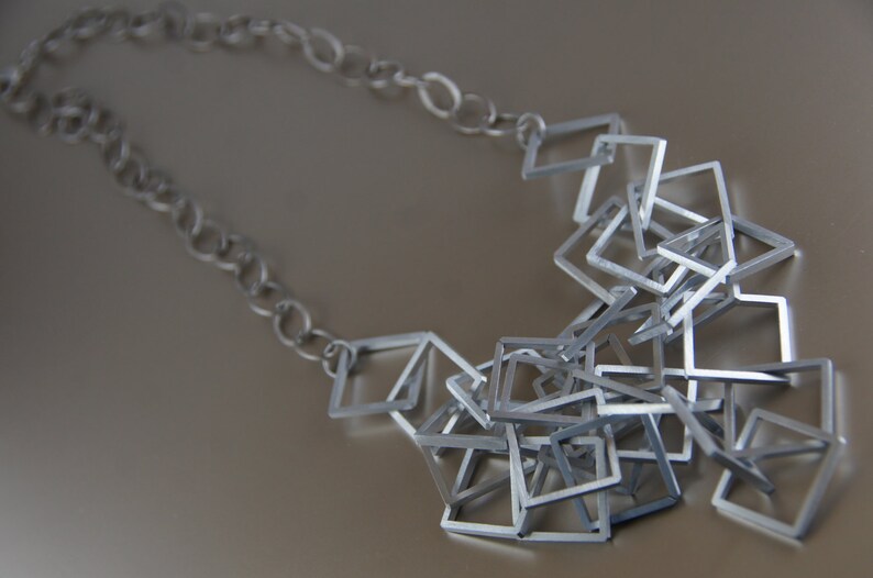 Multiple Squares Aluminum Necklace image 1