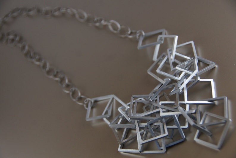 Multiple Squares Aluminum Necklace image 2