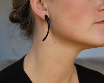 Black Curve Ebony Earrings
