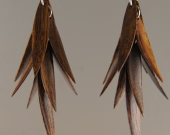 Iron Wood Feather Earrings