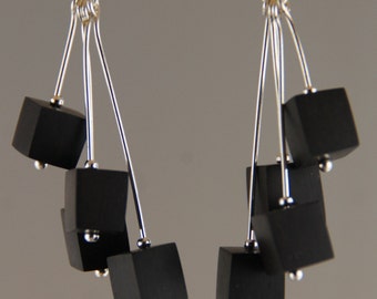 Black Droplet Ebony Earrings