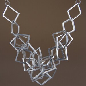 Multiple Squares Aluminum Necklace image 3