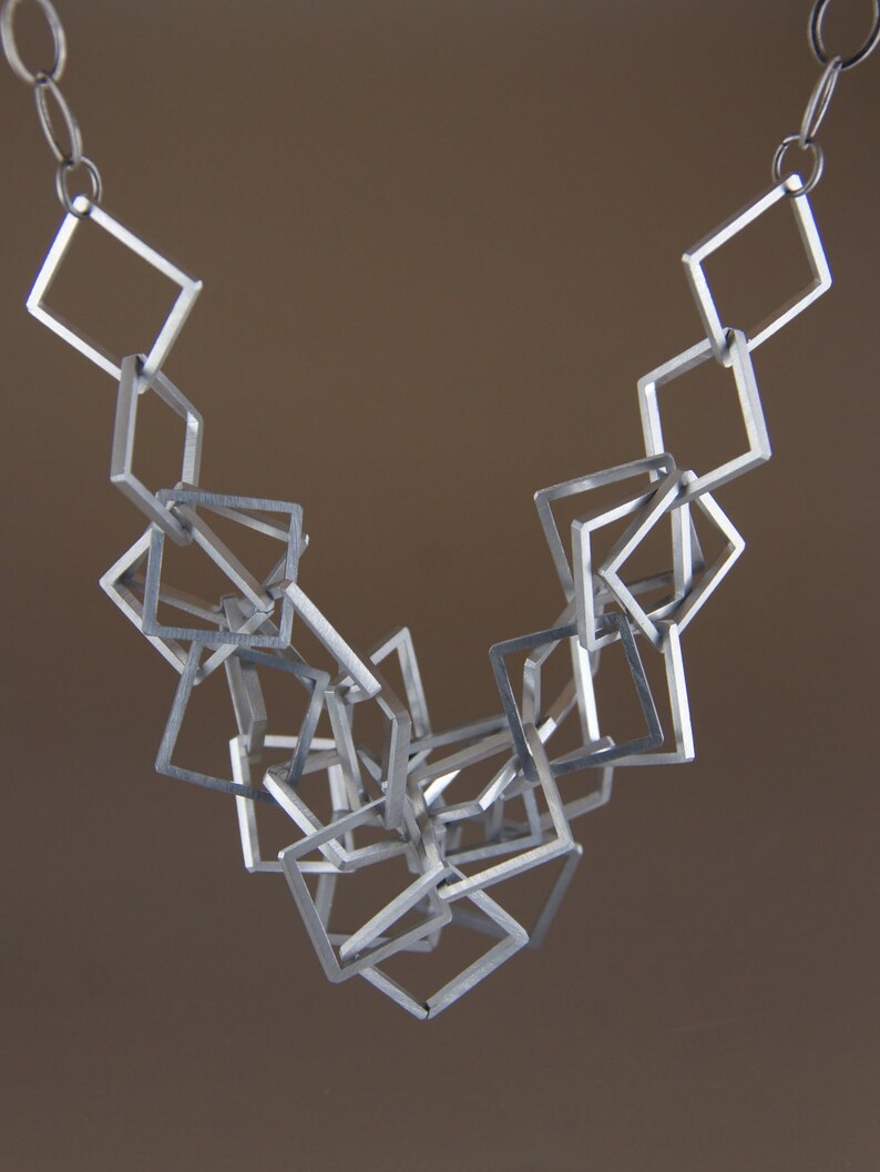 Multiple Squares Aluminum Necklace image 3