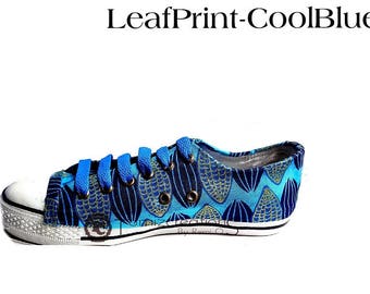 LeafPrint - CoolBlue Low Top Ladies Print Sneakers