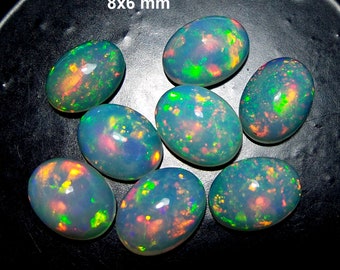 Opal Cabochon VIDEO AVAILABLE ! Welo Fire Opal 10X8 MM size opal gemstone Wholesale opal supplier Ethiopian Opal Cabochon