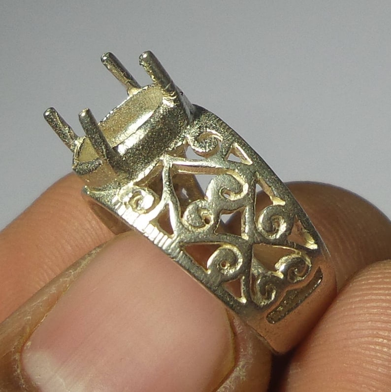 7x5 6x8 Unique Design Engagement Ring Prong Setting Pure 925 Sterling Silver Ring Setting 9x7 MM Stone Size Adjustable Rings Setting.