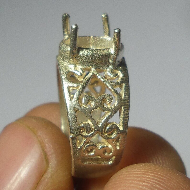 7x5 6x8 Unique Design Engagement Ring Prong Setting Pure 925 Sterling Silver Ring Setting 9x7 MM Stone Size Adjustable Rings Setting.