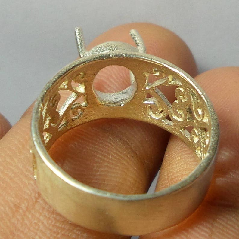 7x5 6x8 Unique Design Engagement Ring Prong Setting Pure 925 Sterling Silver Ring Setting 9x7 MM Stone Size Adjustable Rings Setting.