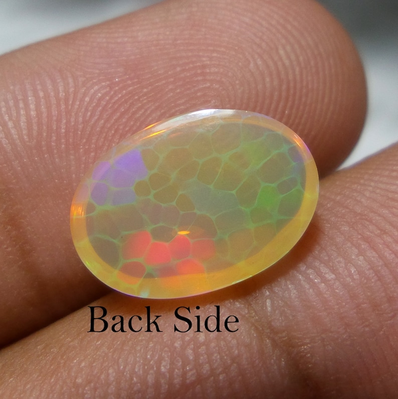 1.35 Cts 7X10 MM Natural Black Ethiopian Opal Cabochon Shape Oval Rainbow Fire Celebrated Opal Welo Fire Smooth Gemstone Opal Cabs Ring
