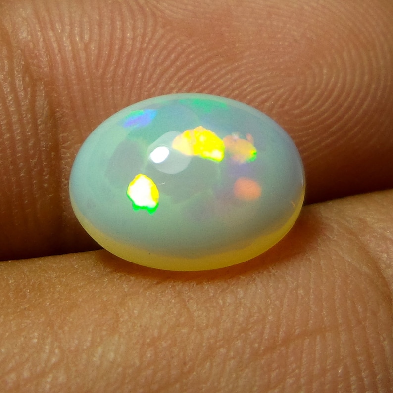 5 CTS 11x14 MM Oval Shape Cabochon 100 /% Natural Ethopian Welo Fire White Oval Opal Best Quality AAA+++