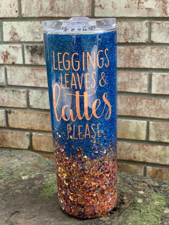 Fall Glitter Tumbler Epoxy Tumbler 20 Oz Skinny Tumbler Etsy