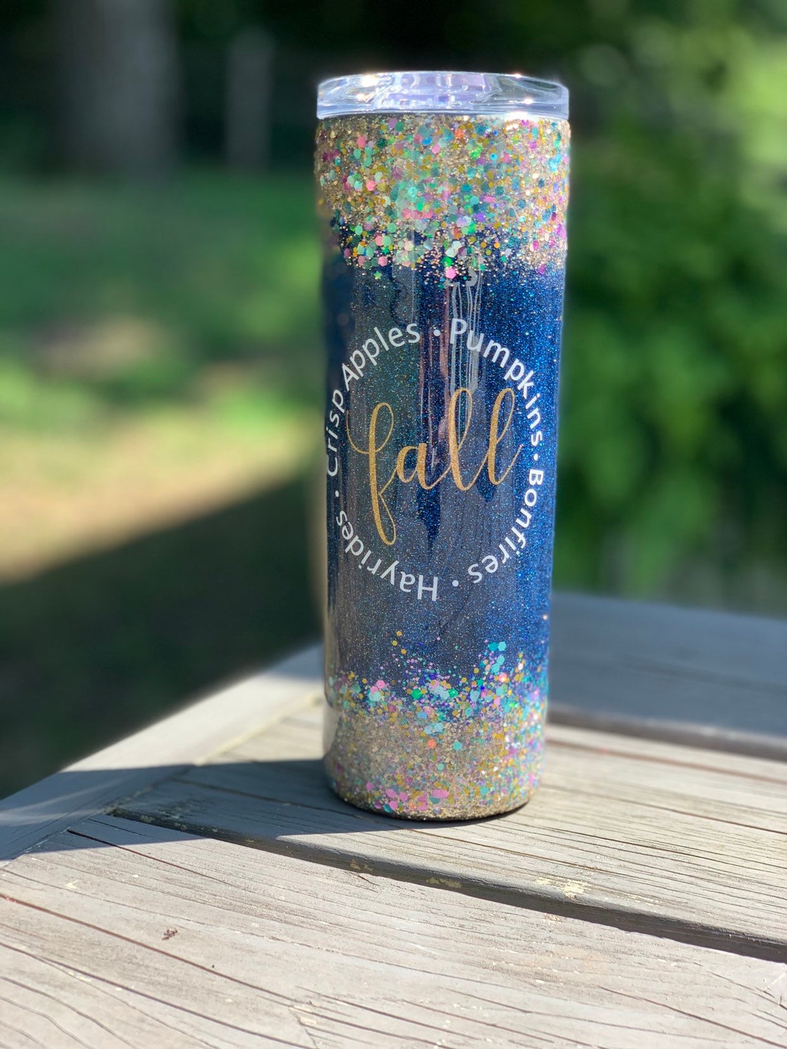 Fall glitter tumbler Glitter epoxy tumbler 20 oz skinny Etsy