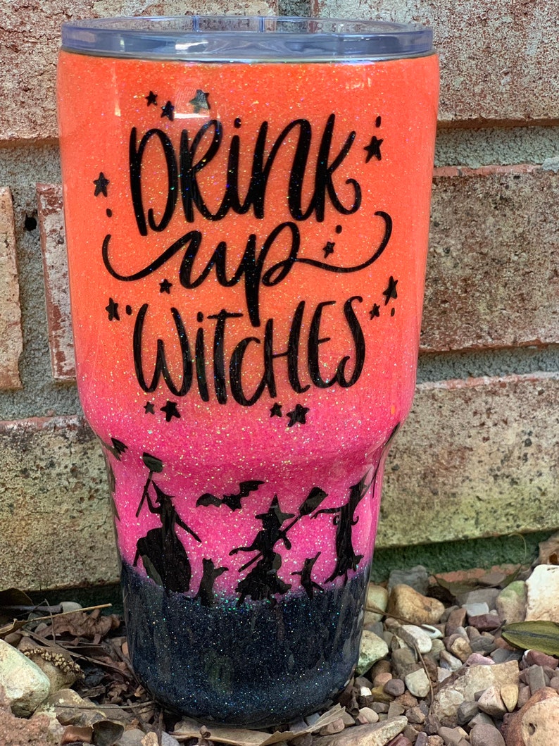 Halloween tumbler Drink up witches 30 oz tumbler Epoxy Etsy