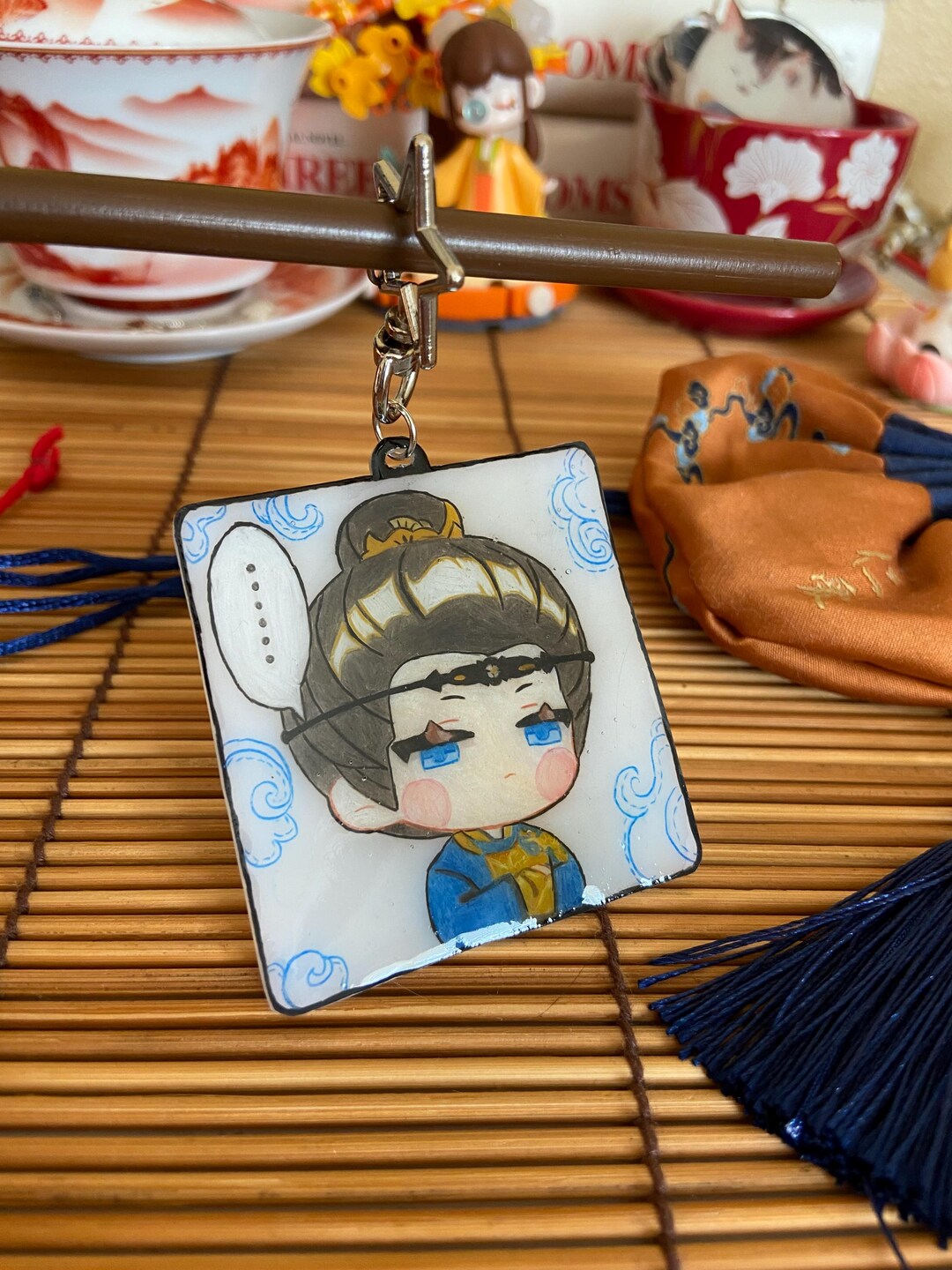FOF Da Meng Gui Li Character Emoji Resin Keychain | Zhuo Yichen ...