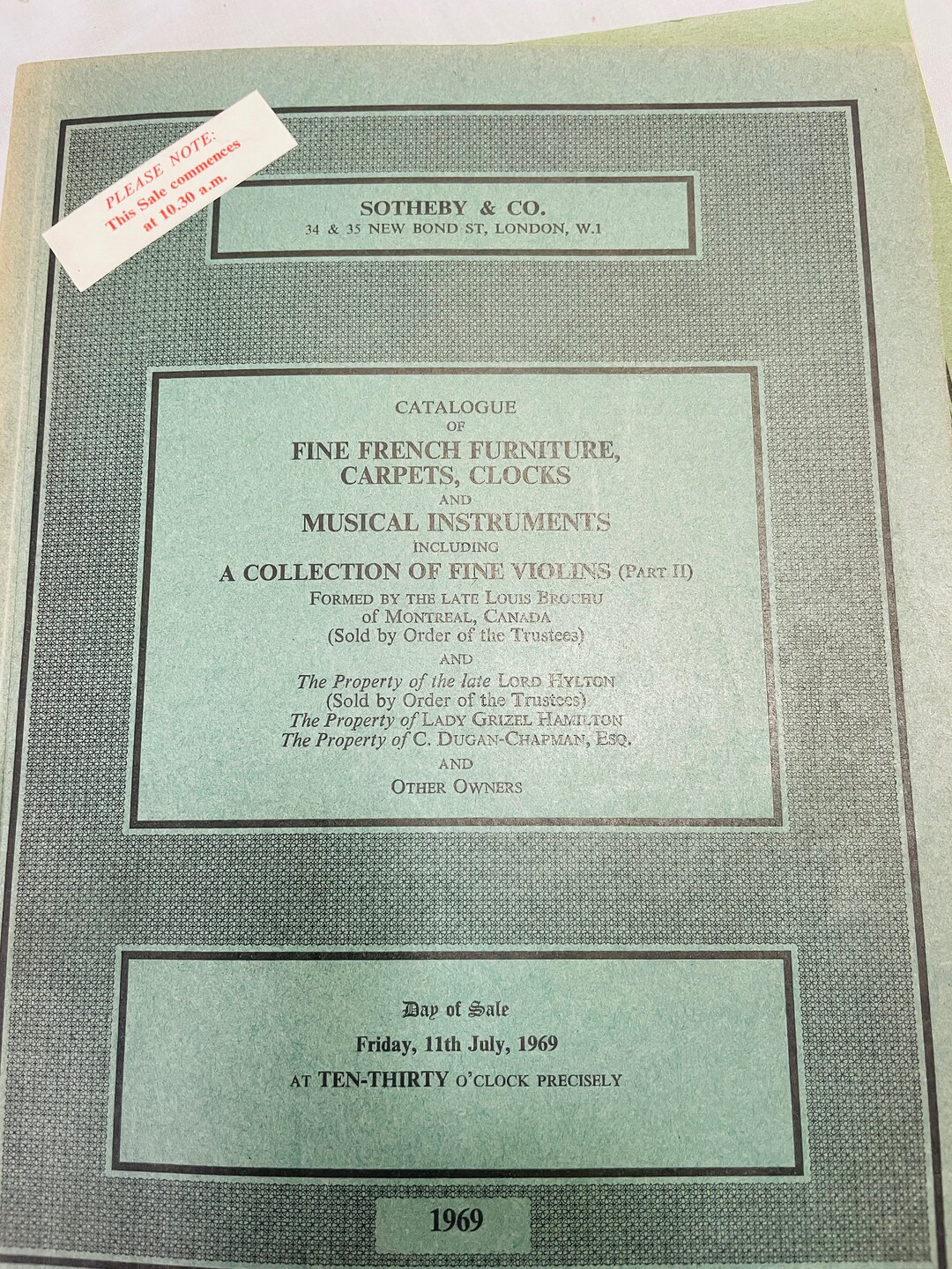 Sothebys Catalogue of Fine French Furniture Sale July 1969 Etsy
