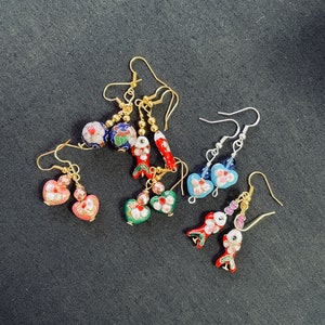 Cloisonné Bead Earrings