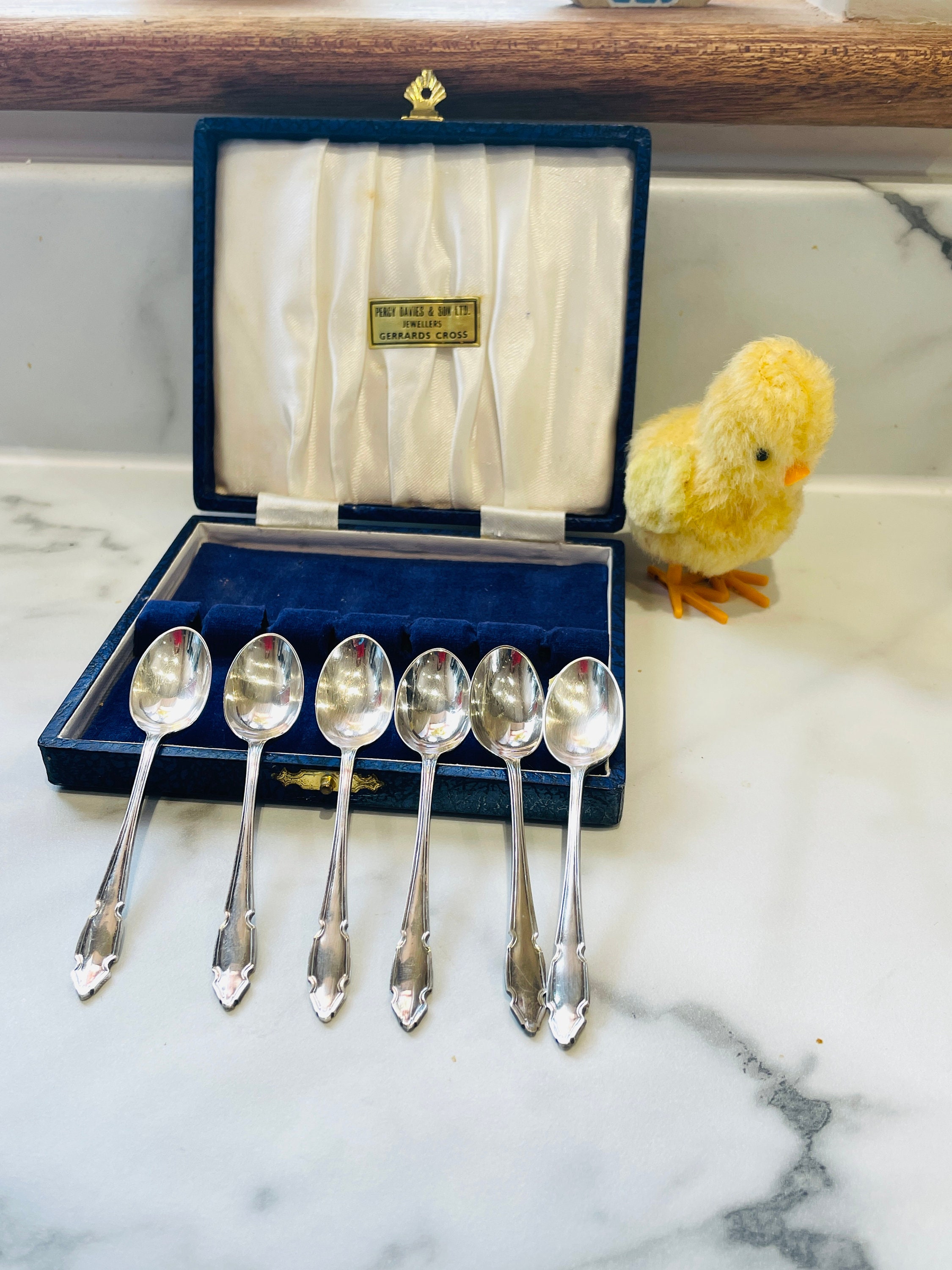 Tiny Coffee Spoons Fancy Teaspoon Set Vintage Cased Etsy UK