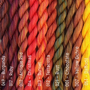 MEDIUM COTTON, Hand Dyed Embroidery Thread, 6/2 wt. Equivalent to Perle 8 image 2