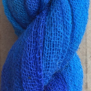 Scrim Twist, Colour No.03 Sky, Hand Dyed Cotton Scrim, Nuno Felting, Mixed Media, Creative Embroidery, Embellishments