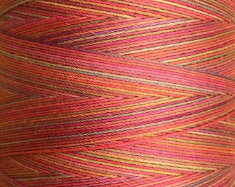 Orange, Red, Yellow Ochre Mix, Hand Dyed Cotton Machine Quilting Thread, Machine Embroidery Thread,  Eygyptian Cotton 40wt. 750m (820yds)