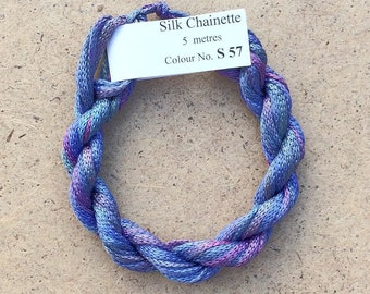 Silk Chainette No.57 Oil Slick, Hand Dyed Embroidery Thread, Artisan Thread, Textile Art