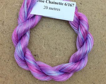 Viscose Chainette 6/167, Colour No.29 Stocks, Hand Dyed Thread, Rayon Ribbon, 20 metres