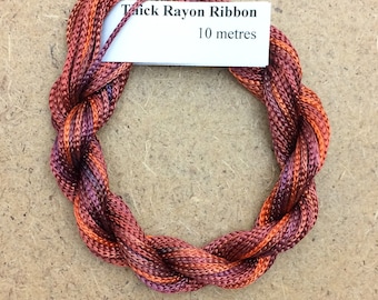 Thick Viscose Ribbon 3/660, Colour No.12 Terra Cotta, Hand Dyed Embroidery Thread, Canvaswork, Needlepoint