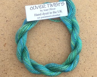 Silk 8/2 No.20 Jade, Embroidery Thread, Hand Dyed Embroidery Thread, Artisan Thread, Textile Art
