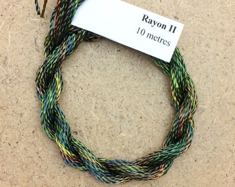 Hand Dyed 3600/2 Viscose Cord, Colour No.15 Sludgy Green, Rayon II, Embroidery, Thread, Needlepoint