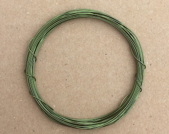 Coloured Copper Wire, Green, 0.5mm, 24 Gauge, 4m (4.3 yards) Metalwork,  Mixed Media, Jewellery making