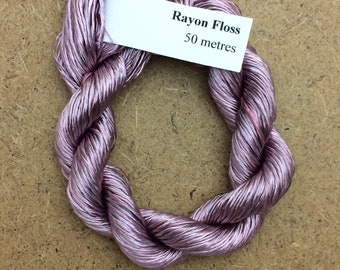Rayon Floss, Hand Dyed 4 Strand Viscose Floss, Colour Dusky Pink, Hand Dyed Viscose Floss, Embroidery Thread, Braidmaking, Kumihimo