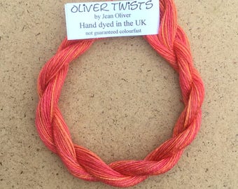 Silk Flamme No.13 Sunset, Hand Dyed Embroidery Thread, Artisan Thread, Textile Art, No.13 Sunset