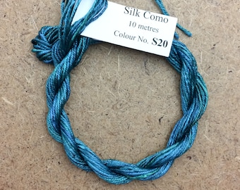 Silk Como, No.20 Jade, Hand Dyed Embroidery Thread, Artisan Thread, Textile Art
