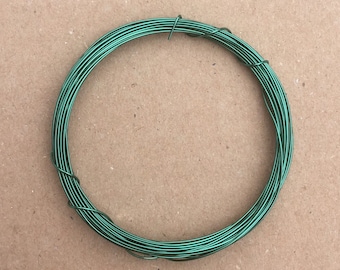 Coloured Copper Wire, Emerald, 0.5mm, 24 Gauge, 4m (4.3 yards) Metalwork,  Mixed Media, Jewellery making