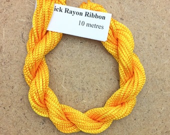 Thick Viscose Ribbon 3/660, Colour No.51 Daffodil, Hand Dyed Embroidery Thread, Canvaswork, Needlepoint