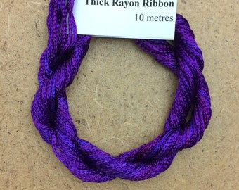 Thick Viscose Ribbon 3/660, Colour No.05 Violet, Hand Dyed Embroidery Thread, Canvaswork, Needlepoint