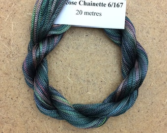 Viscose Chainette 6/167, Colour No.71 Chestnut, Hand Dyed Thread, Rayon Ribbon, 20 metres