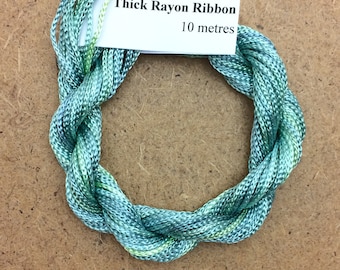 Thick Viscose Ribbon 3/660, Colour No.33 Aquamarine, Hand Dyed Embroidery Thread, Canvaswork, Needlepoint