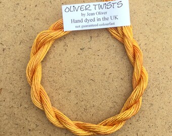 Silk Como No.07 Yellow Ochre, Hand Dyed Embroidery Thread, Artisan Thread, Textile Art, No.07 Yellow Ochre